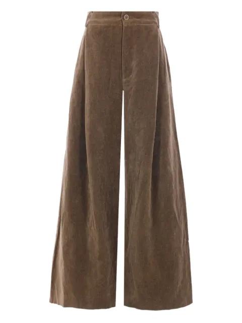 dart-detail velvet trousers by UMA WANG