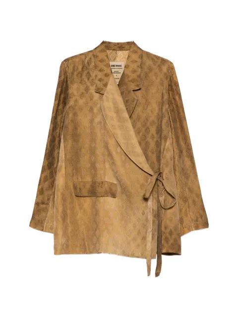 diamond-pattern tie-waist blazer by UMA WANG