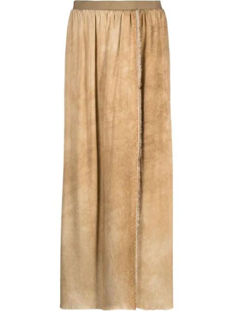 distressed raw-cut maxi skirt by UMA WANG
