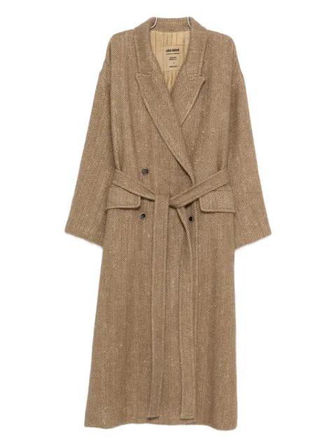 double-breasted belted coat by UMA WANG