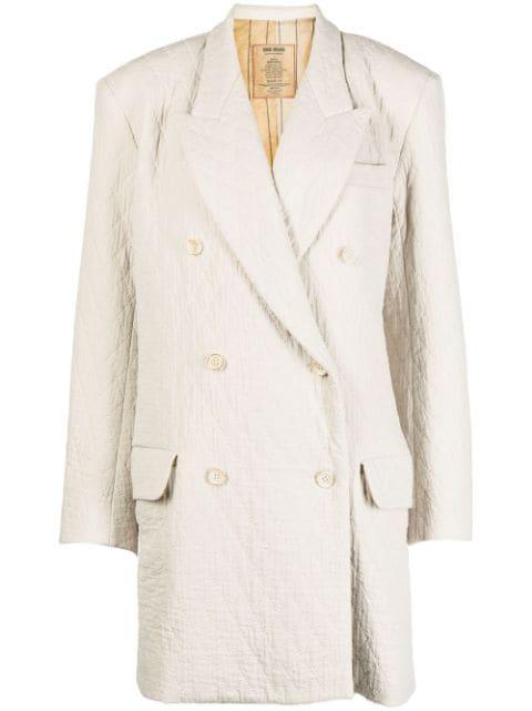 double-breasted tailored coat by UMA WANG