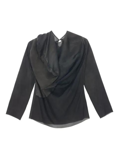 draped asymmetric blouse by UMA WANG