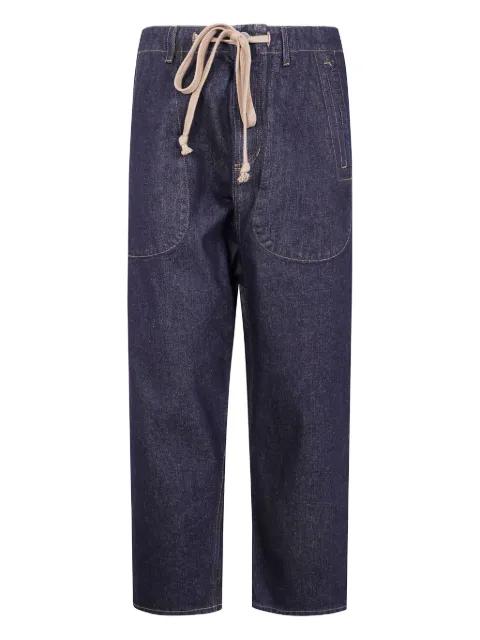 drawstring pocketed straight-leg jeans by UMA WANG