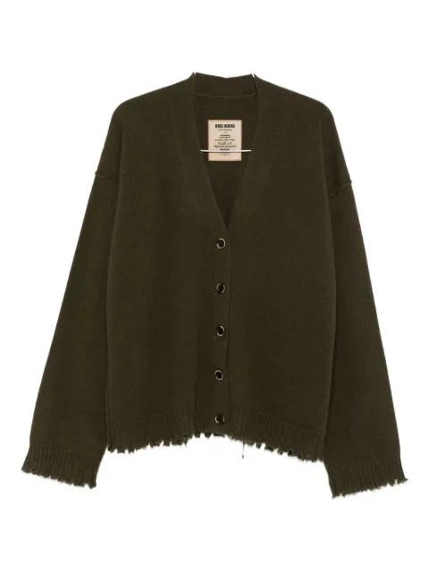 frayed buttoned cardigan by UMA WANG
