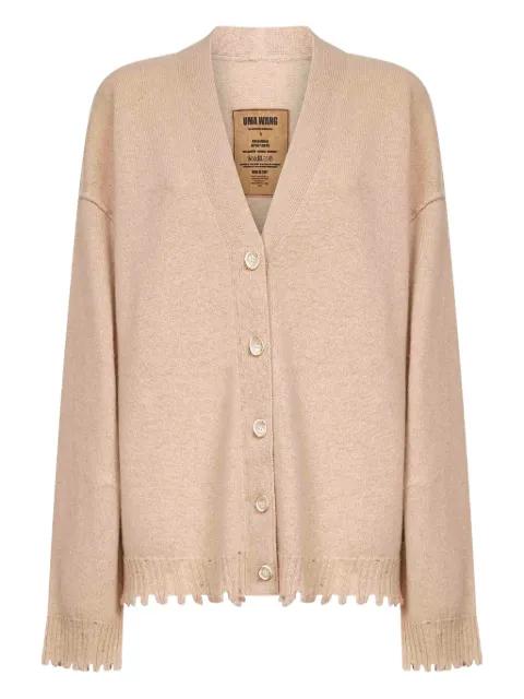 frayed-edge ribbed cardigan by UMA WANG