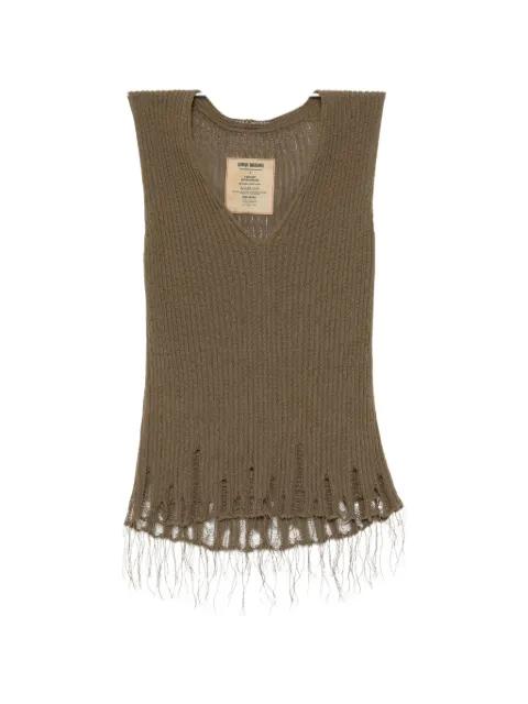 frayed vest by UMA WANG