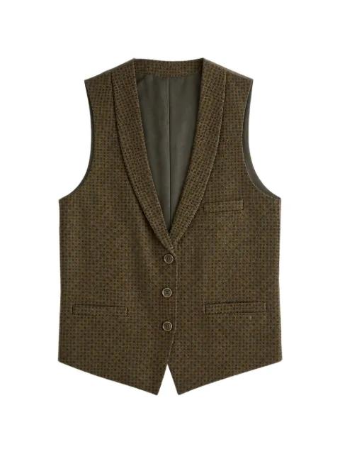 geometric-pattern shawl-lapel waistcoat by UMA WANG