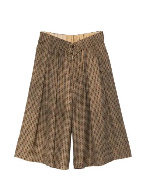 geometric-print pleated shorts by UMA WANG