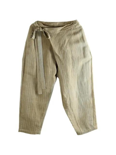 herringbone-pattern wrap-style trousers by UMA WANG
