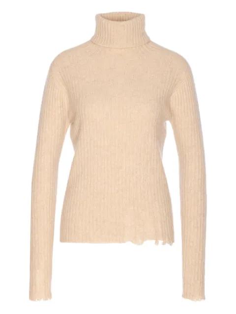 high-neck ribbed cashmere sweater by UMA WANG