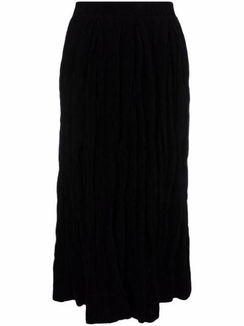 high-waisted velvet-effect skirt by UMA WANG