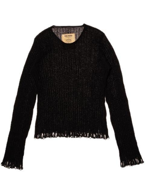 open-knit frayed jumper by UMA WANG