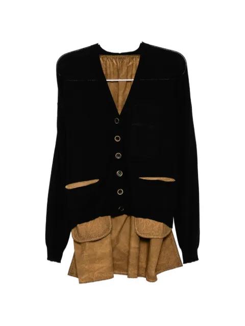 panelled crepe cardigan by UMA WANG