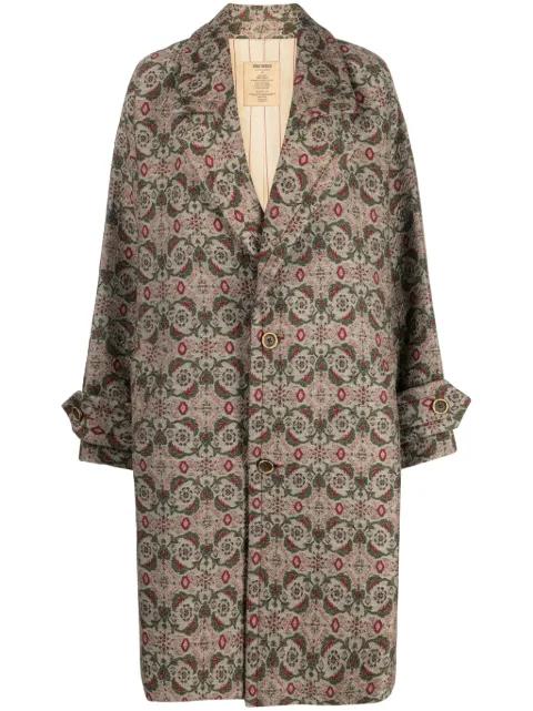 patterned-jacquard single-breasted coat by UMA WANG