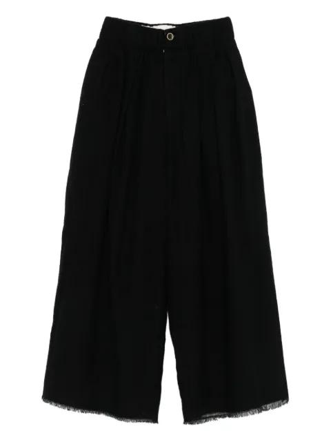 pleated frayed trousers by UMA WANG