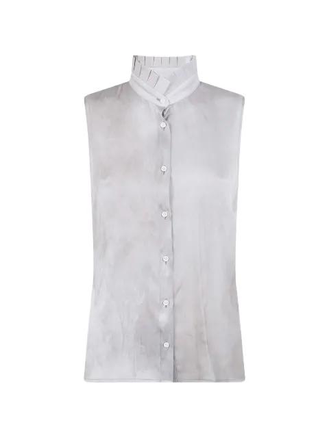 pleated-neck sleeveless blouse by UMA WANG