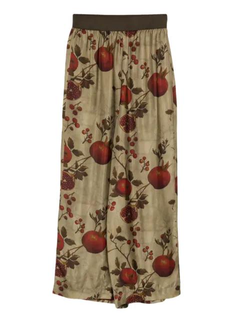 pomegranate-print elastic-waist trousers by UMA WANG
