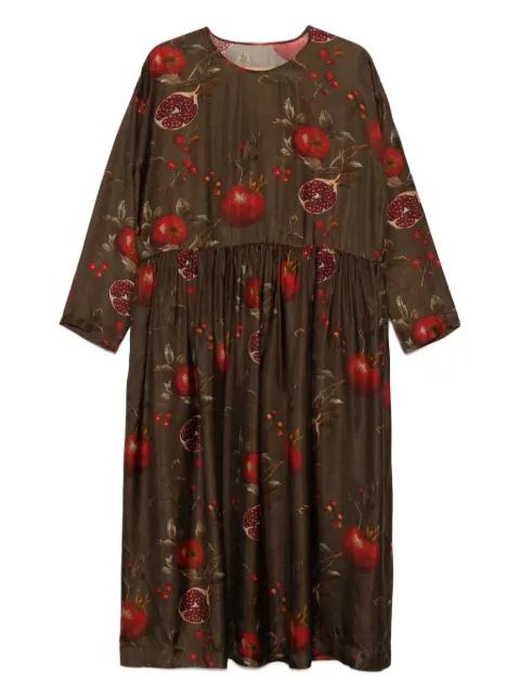pomegranate-print gathered dress by UMA WANG