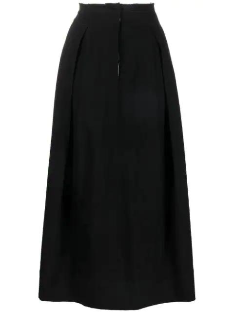 raw-edge pleated long skirt by UMA WANG