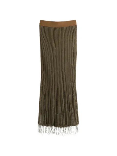 ribbed-knit distressed skirt by UMA WANG