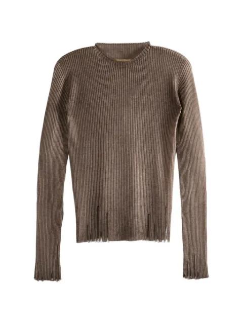 ribbed long-sleeves top by UMA WANG