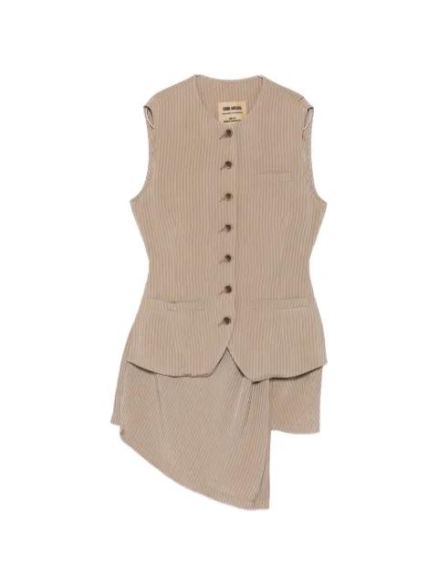 stripe-pattern asymmetric waistcoat by UMA WANG