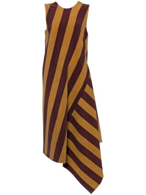 striped asymmetric dress by UMA WANG