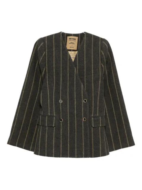 striped double-breasted blazer by UMA WANG