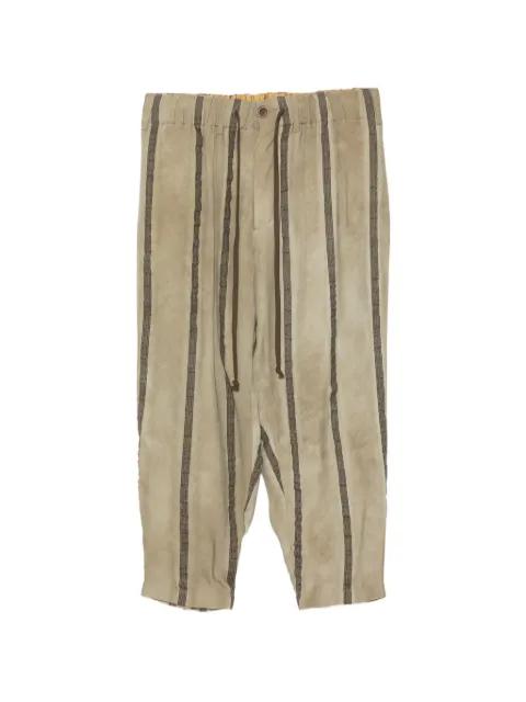 striped drawstring trousers by UMA WANG