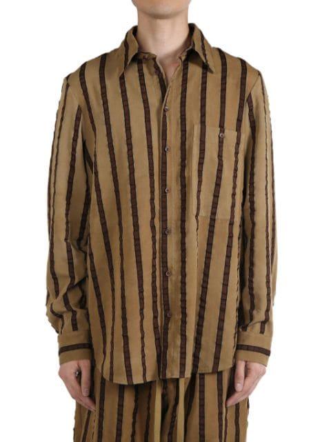 striped tab shirt by UMA WANG