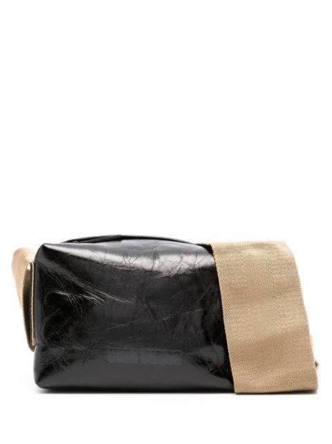 structured cross-body leather bag by UMA WANG