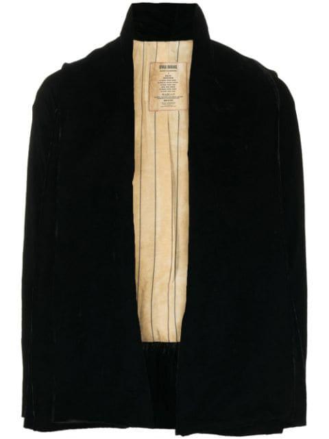velvet-effect open-front jacket by UMA WANG