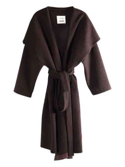 x 1436 hoodied belted coat by UMA WANG
