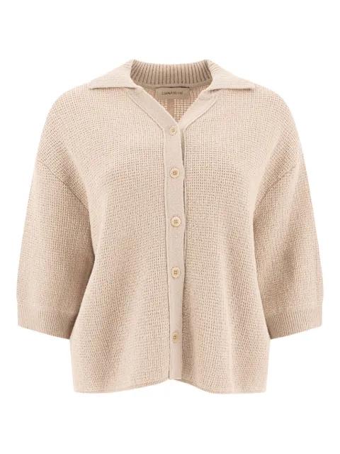 button three-quarter-sleeves cardigan by UMARMUNG