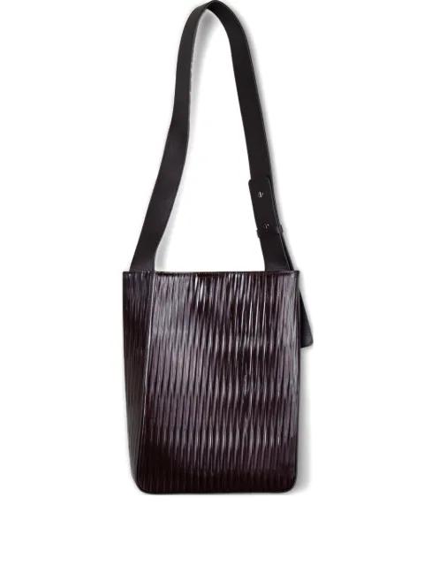 Book pleated leather shoulder bag by UMBER POSTPAST