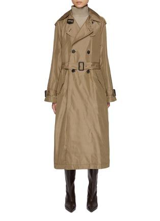 Chequered Silk Taffeta Trench Coat by UMBER POSTPAST