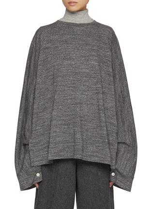 Turtleneck Top Cotton Jersey Cardigan by UMBER POSTPAST