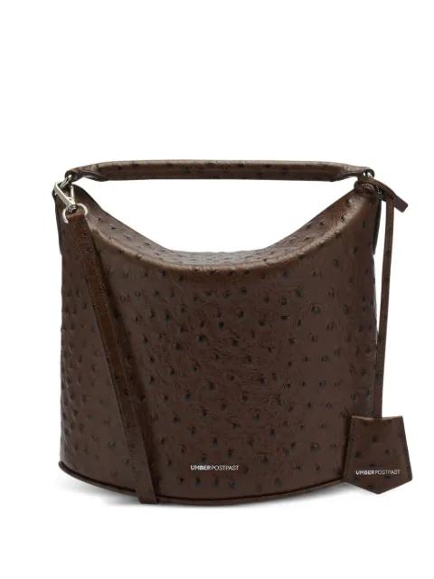 ostrich-effect leather tote bag by UMBER POSTPAST