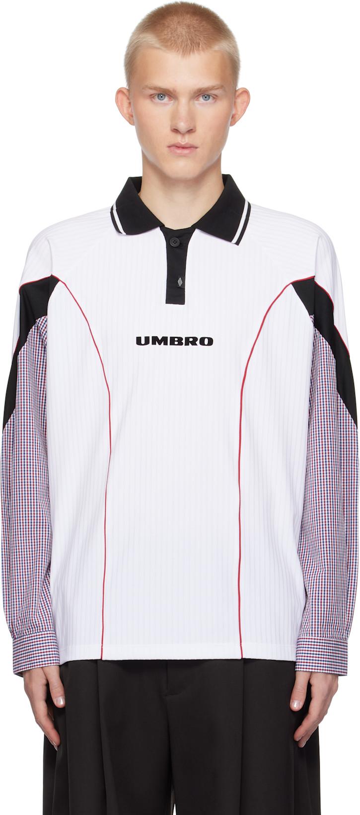 White Slam Jam Edition Gingham Cut Up Polo by UMBRO White Slam Jam Edition Gingham Cut Up Polo by UMBRO
