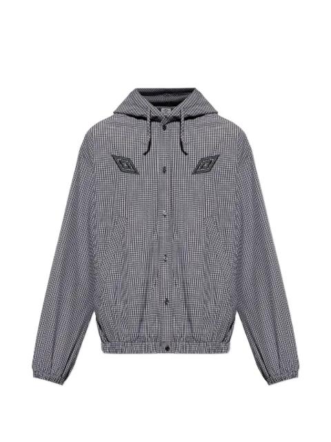gingham-pattern hoodied shirt by UMBRO