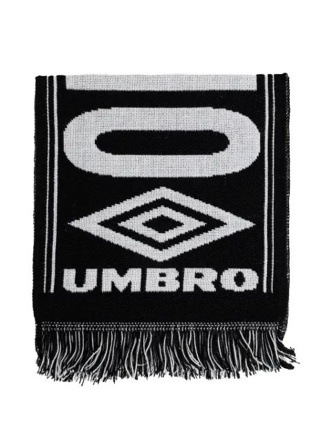 logo-print fringed-hem scarf by UMBRO