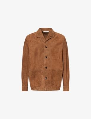 Santiago Notch-Collar Suede Overshirt by UMIT BENAN