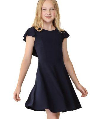 Girls' Flutter Sleeve Dress - Big Kid by UN DEUX TROIS