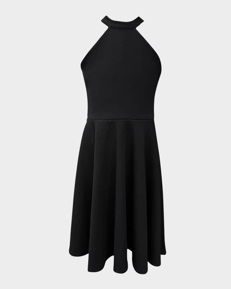 Girl's Halter Keyhole-Back Dress, Size 7-16 by UN DEUX TROIS