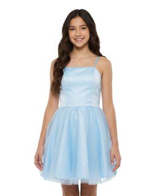 Girls' Satin and Tulle Party Dress in Longer Length - Big Kid by UN DEUX TROIS