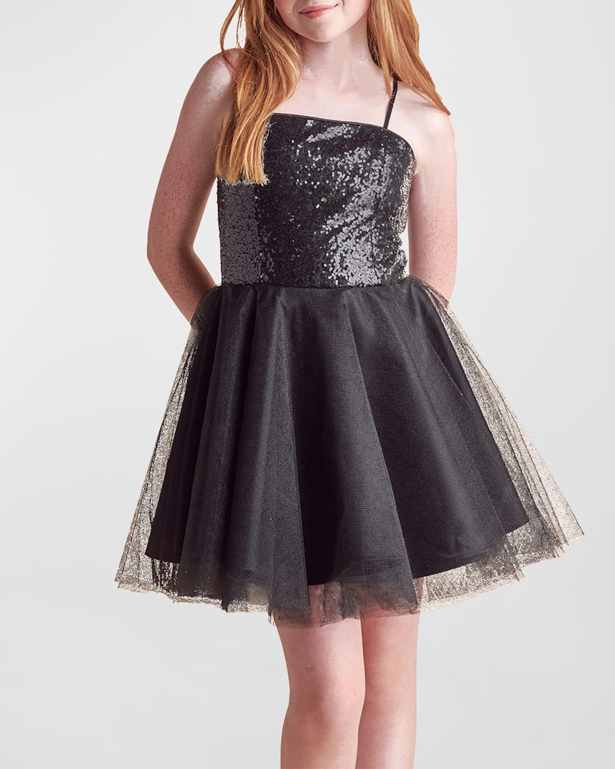 Girl's Sequin & Tulle Mini Dress, Size 7-16 by UN DEUX TROIS