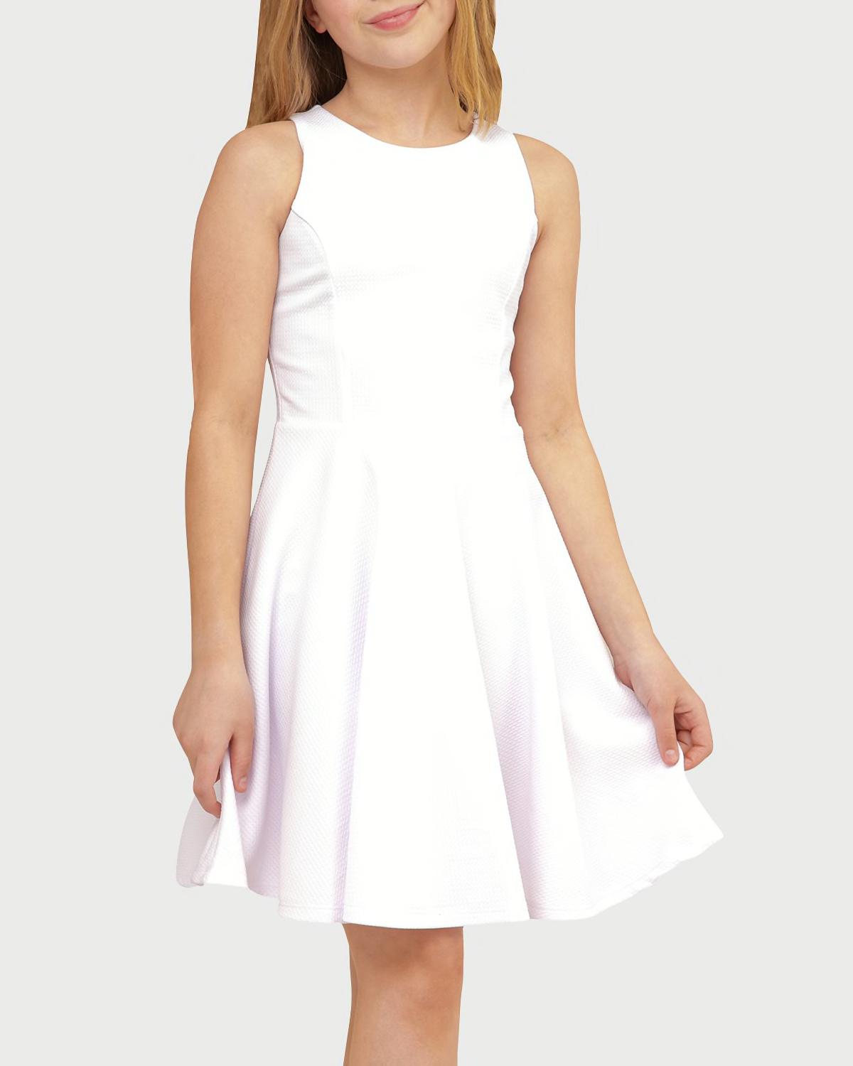 Girl's Sleeveless Fit-and-Flare Dress, Size 8-18 by UN DEUX TROIS