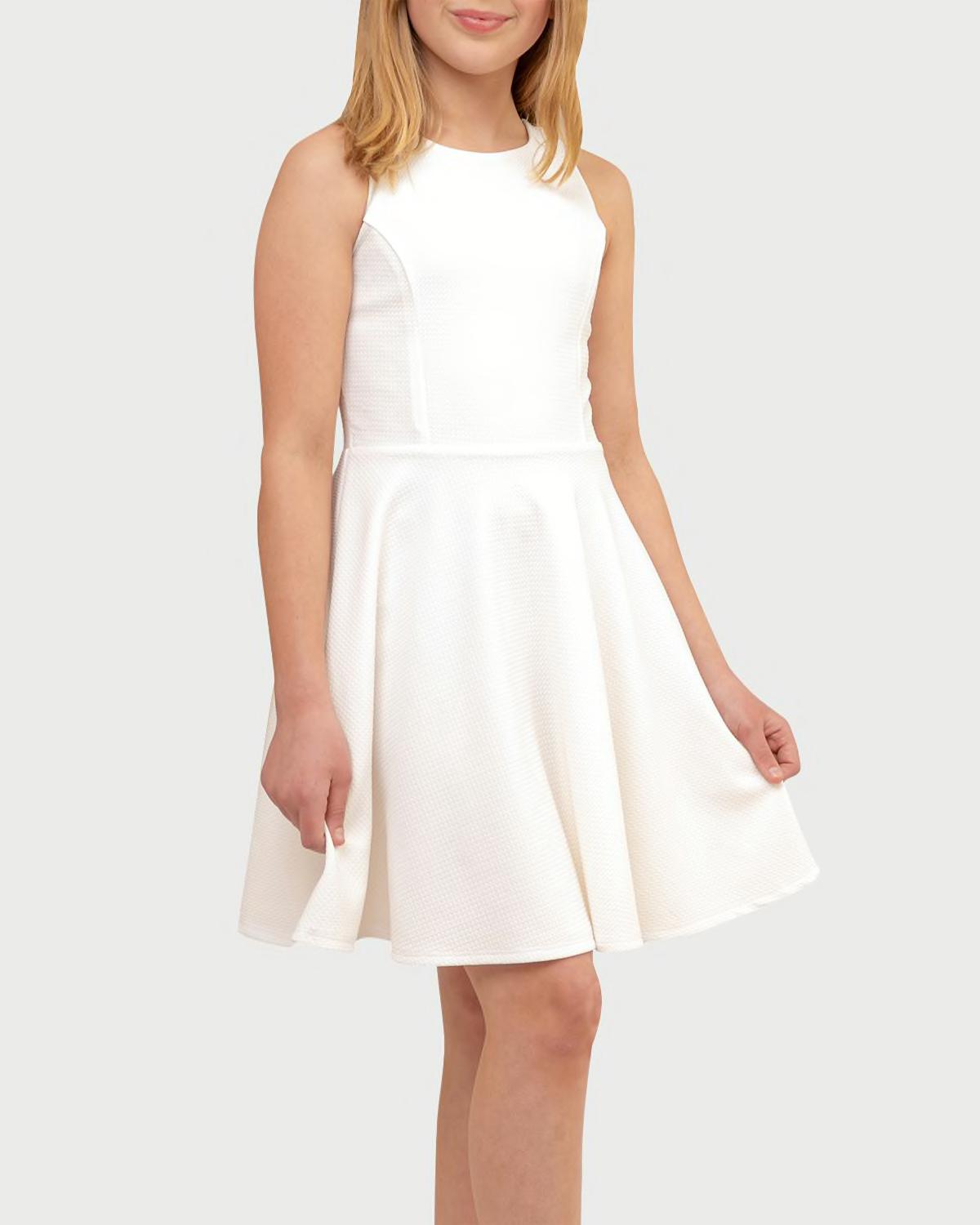 Girl's Sleeveless Fit-and-Flare Dress, Size 8-18 by UN DEUX TROIS