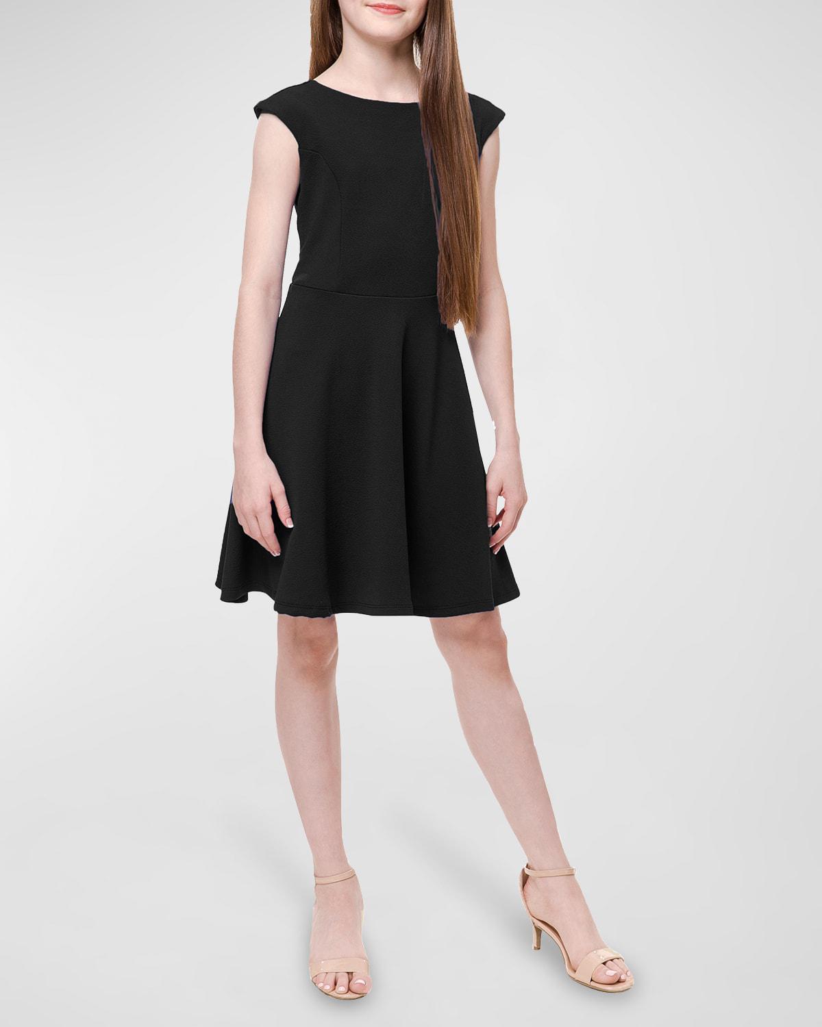 Girl's Textured Cap Sleeve Dress, Size 7-16 by UN DEUX TROIS