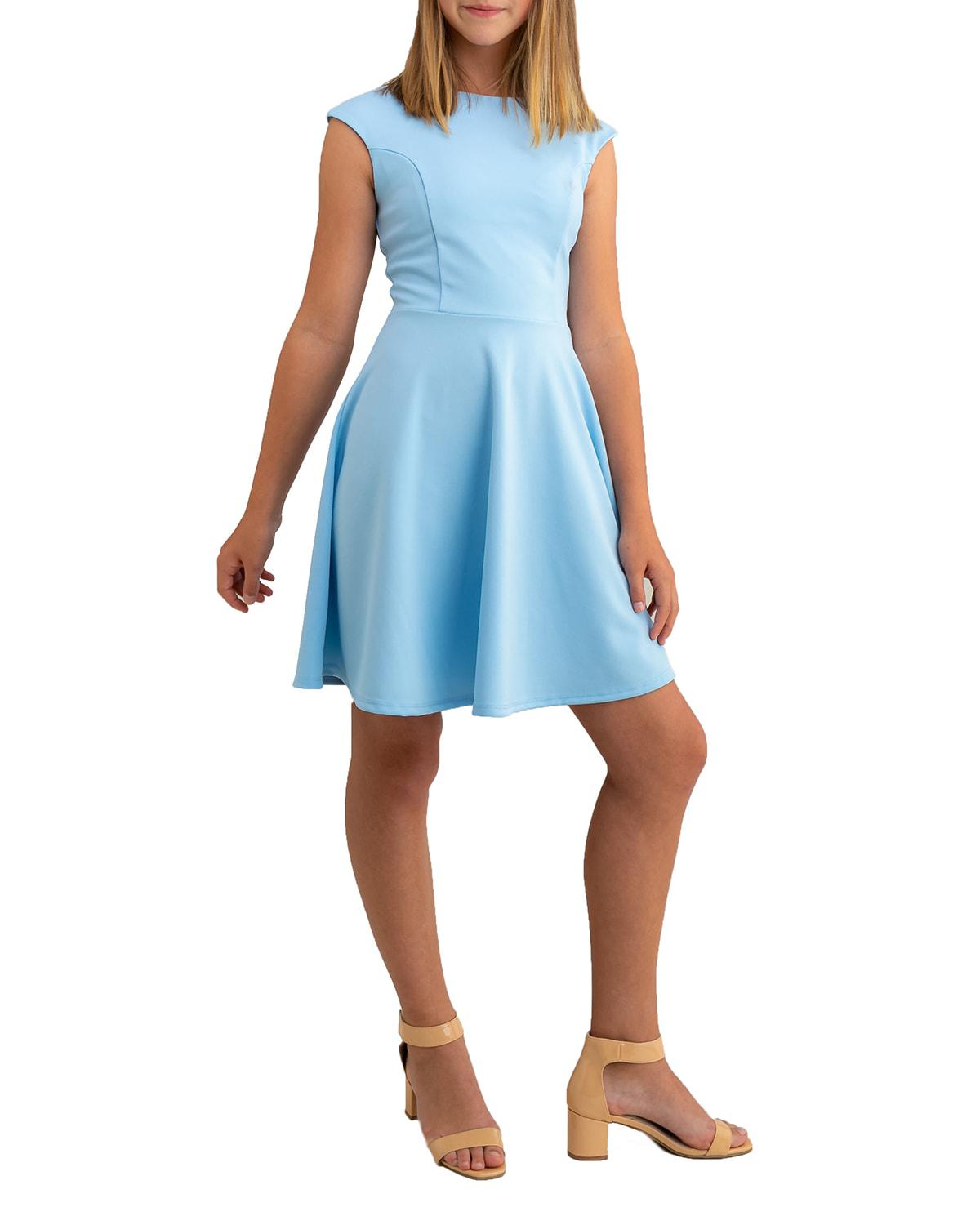 Girl's Textured Cap Sleeve Dress, Size 7-16 by UN DEUX TROIS
